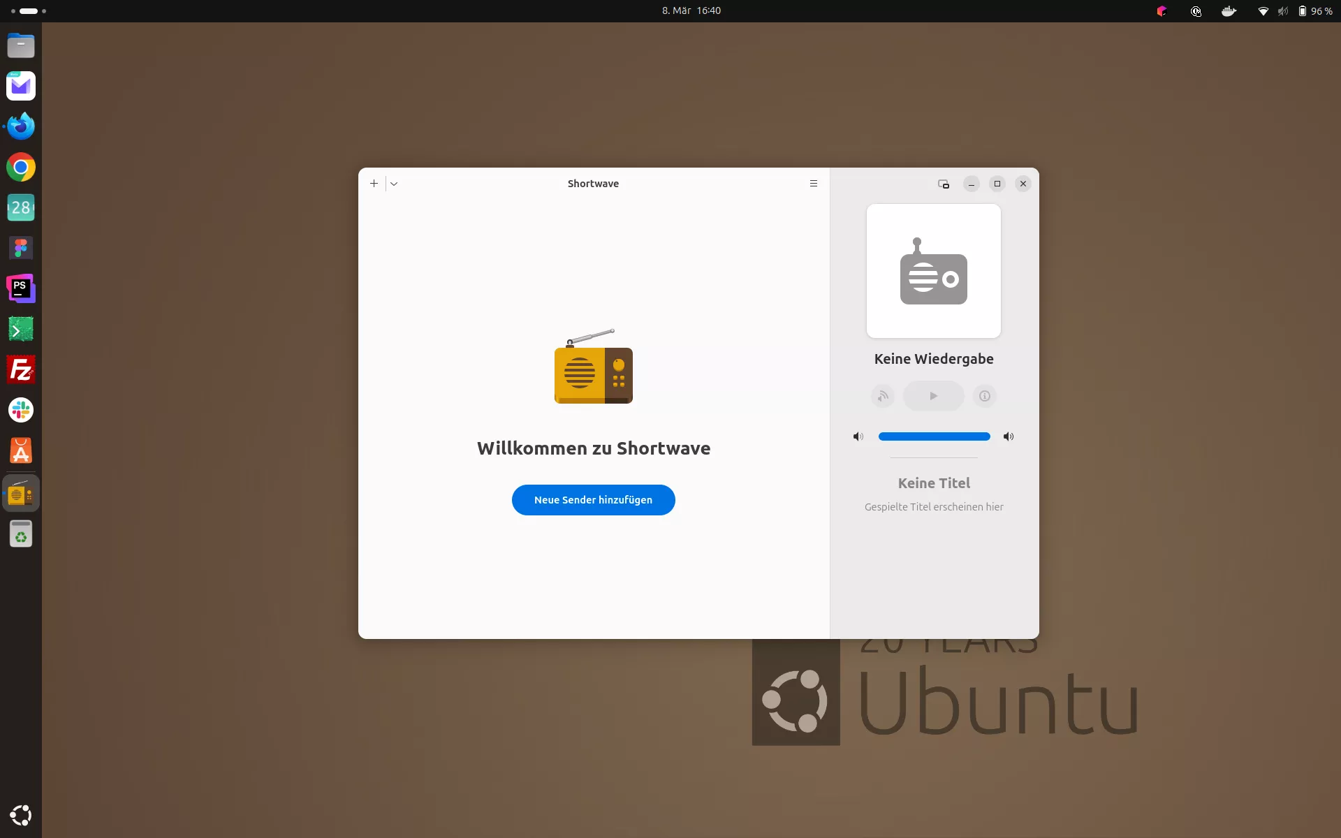 Shortwave Hauptfenster